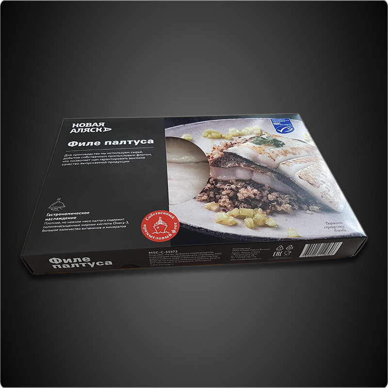 Палтус синекорый.  Филе с кожей